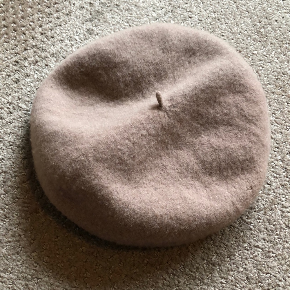 Cream Beret Hat